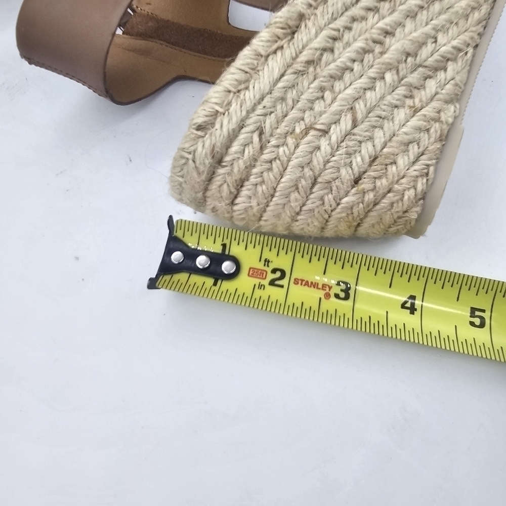 NEW Dolce Vita Gisele Caramel Leather Espadrille Wedge Sandal Shoes Size 9.5 - Picture 10 of 12